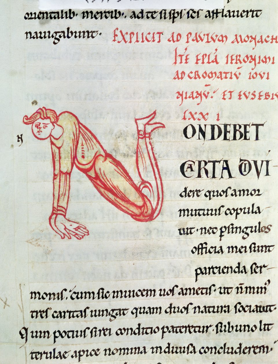 Ms 154 fol.137v Historyczny inicjał N, z listów św. Hieronima autorstwa French School