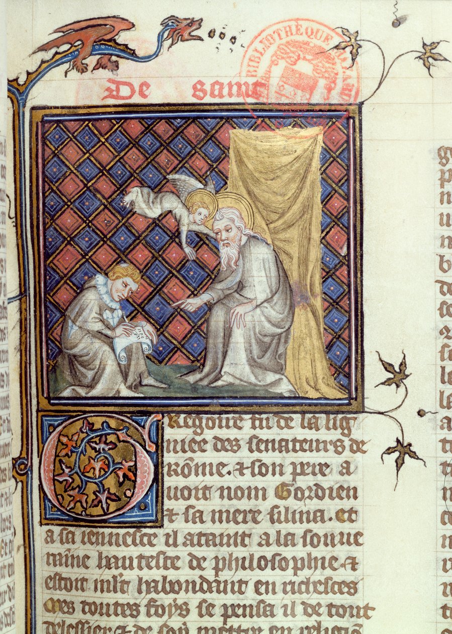Pani 1729 Grzegorz, z Legendy o Złotych Świętych autorstwa Jacques de Voragine, c.1370 autorstwa French School