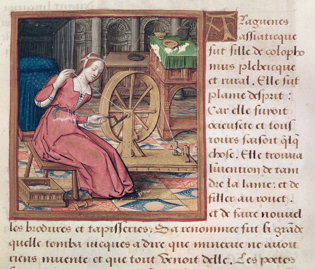 Pani 17 Arachne, z Żywotów sławnych kobiet, ok. 1505 autorstwa French School