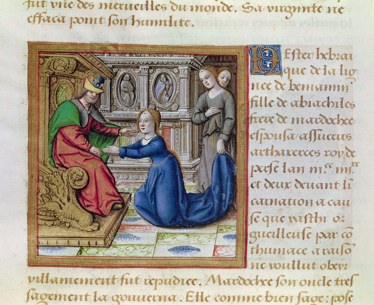 Ms 17 Estera, z Żywotów sławnych kobiet, ok. 1505 autorstwa French School