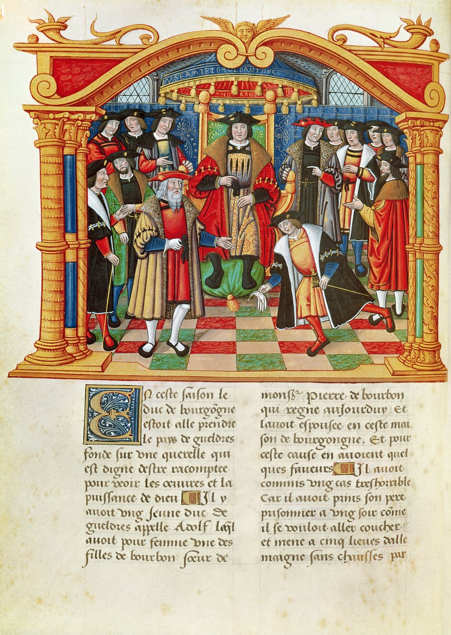 Ms 18 fol.99v Adolphe de Gueldres, z Pamiętników Filipa z Komun (1445-1509) autorstwa French School