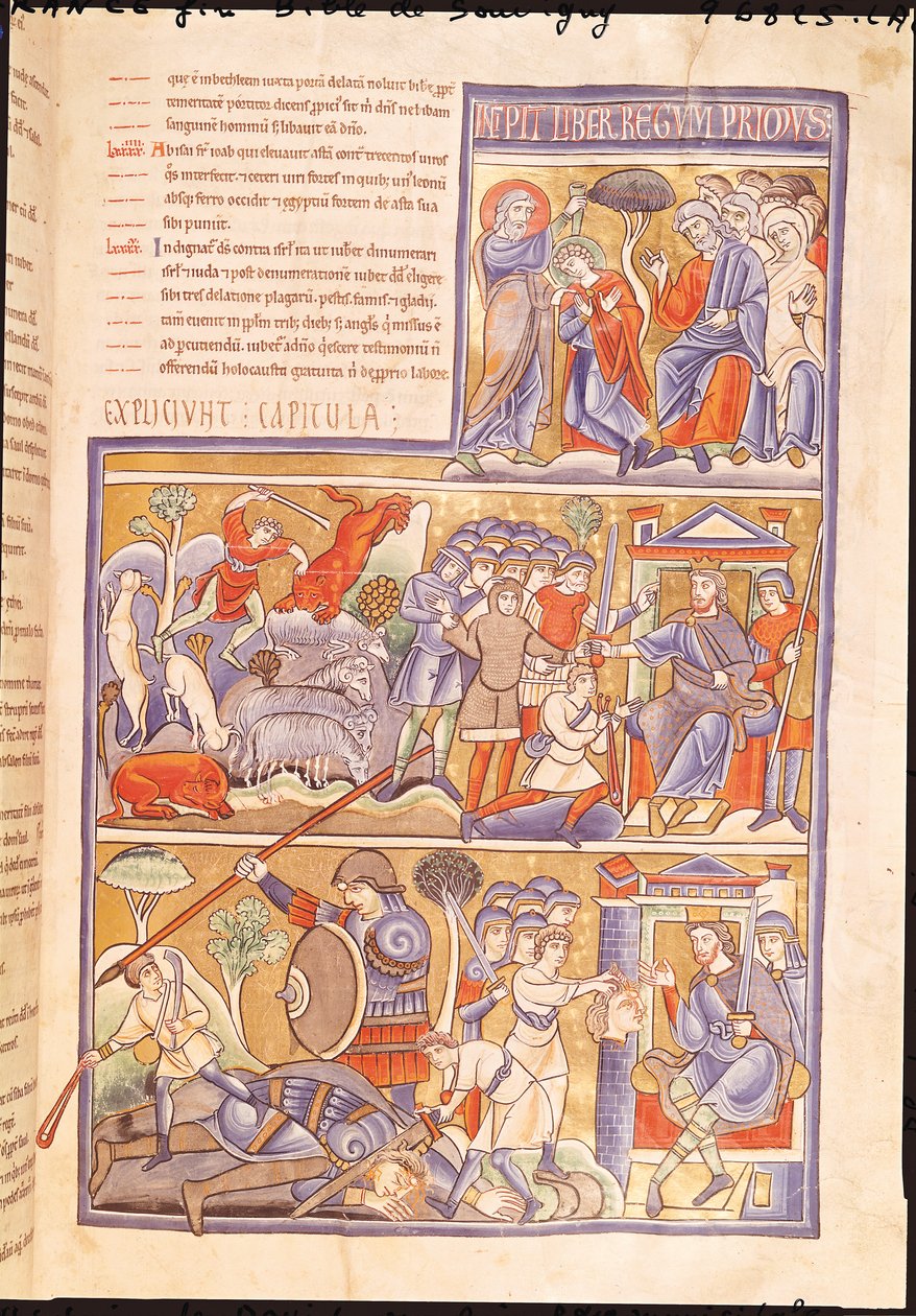 Ms 1 f.93r Historia Dawida, z Biblii Souvigny autorstwa French School