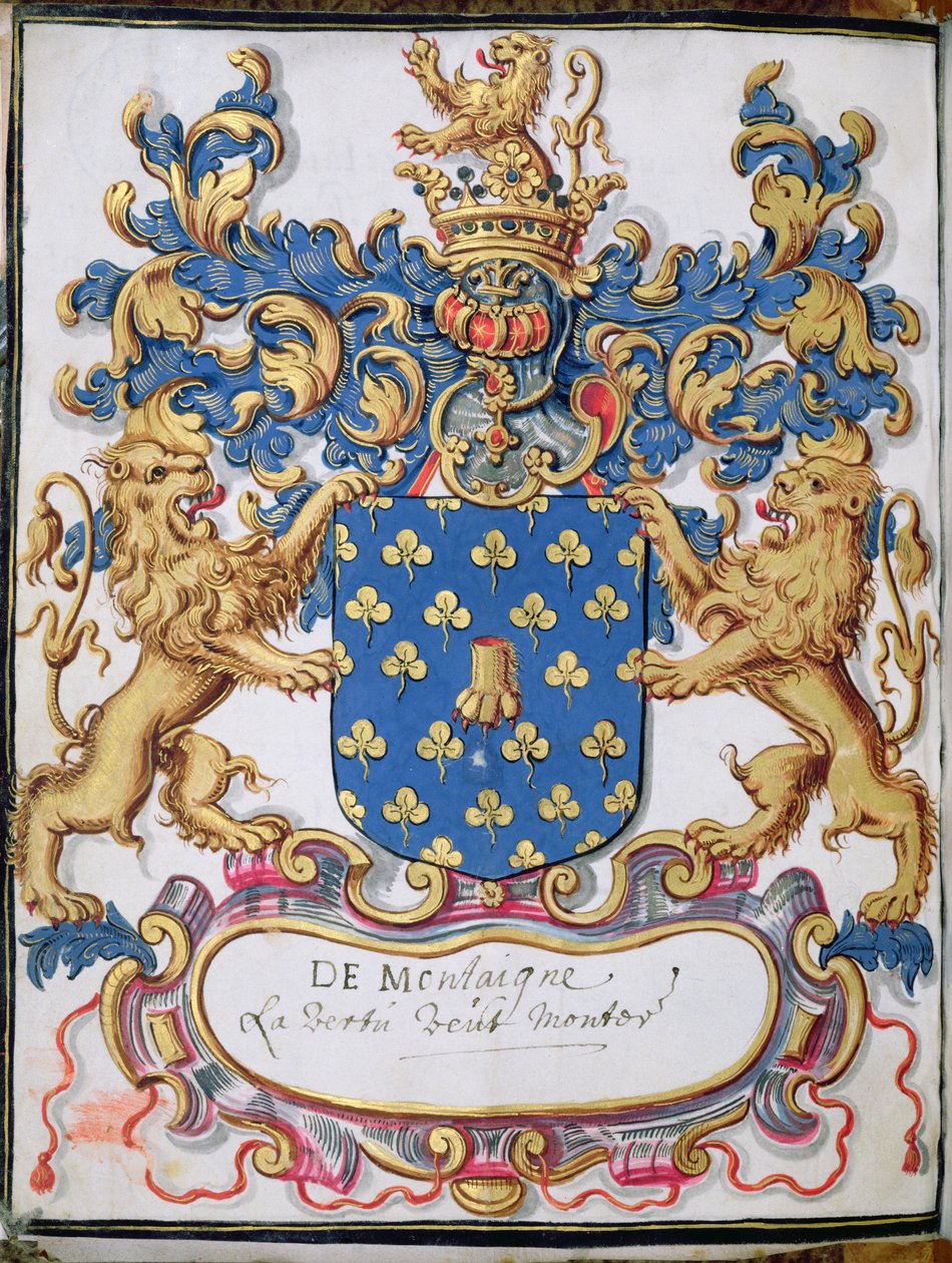 Ms 2151, fol.lv Herb Michela Eyquema de Montaigne (1533-92) autorstwa French School