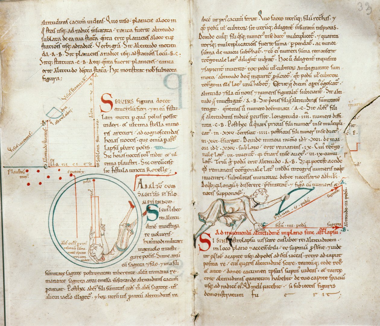 Ms 235 f.32 i 33 Geometry, z Traite dAstronomie autorstwa French School