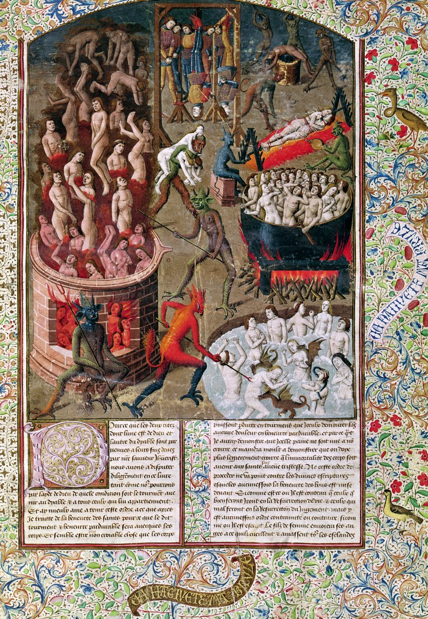 Ms 246 f.383r Hell, z francuskiego przekładu De Civitate Dei św. Augustyna z Hippony (354-430) autorstwa French School
