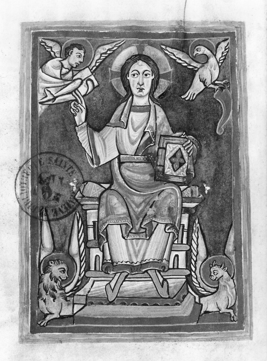 p. 2657 fol. 1v Chrystus w majestacie, z błogosławieństwa autorstwa French School