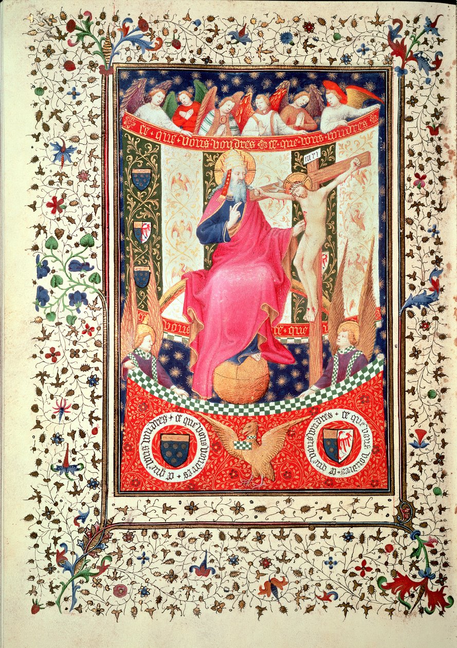 Ms 2 f.18v Trójca Święta, z Godzin Boucicaut, c.1410 autorstwa French School