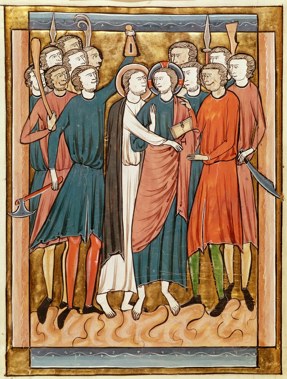 Ms 3016 fol.15v Pocałunek Judasza z Psautier a lUsage de Paris autorstwa French School