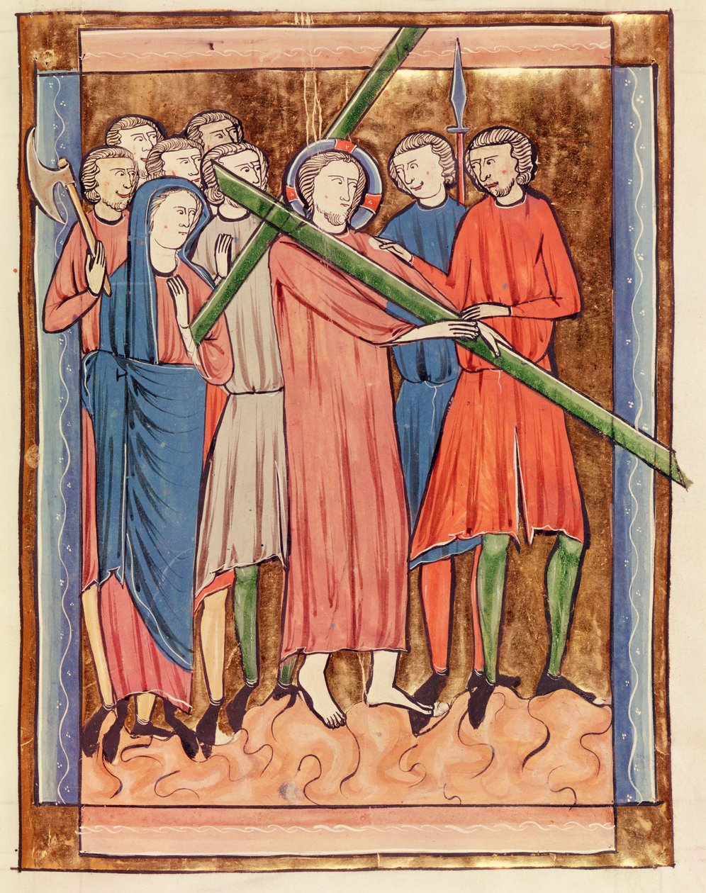 Ms 3016 fol.16 Chrystus dźwigający krzyż, z Psautier a lUsage de Paris autorstwa French School