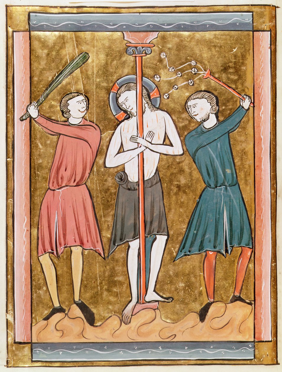 Ms 3016 fol.17v Biczowanie, z Psautier a l’Usage de Paris autorstwa French School