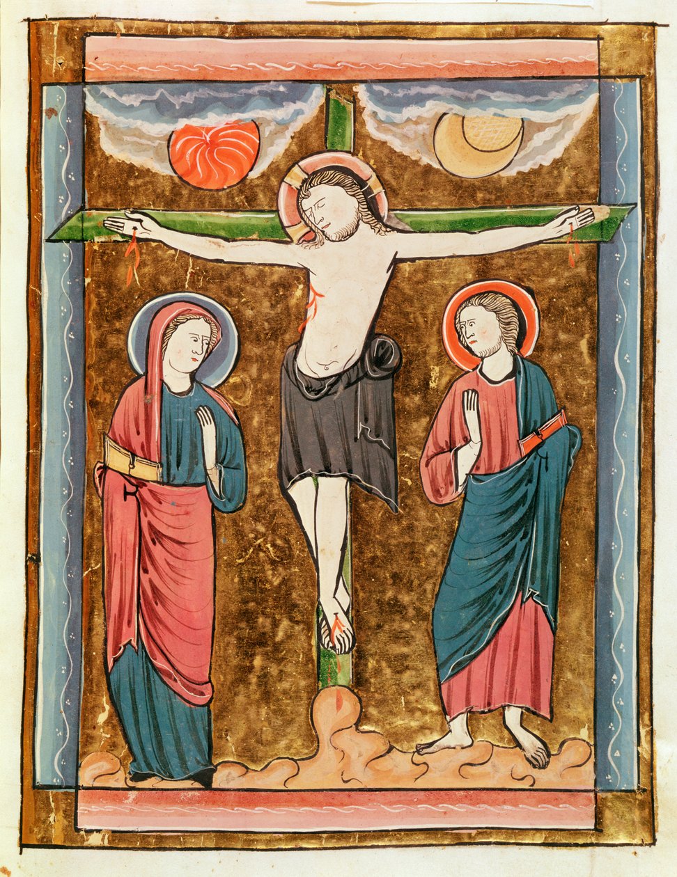 Ms 3016 fol.18r Ukrzyżowanie, z Psautier a lUsage de Paris autorstwa French School
