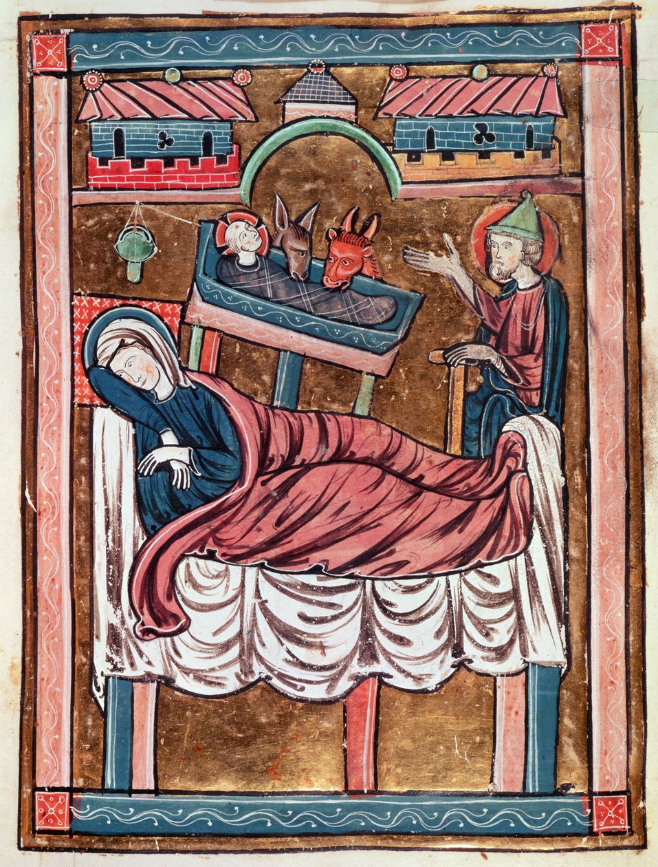 Ms 3016 fol.8 Narodzenia, z Psautier a lUsage de Paris autorstwa French School