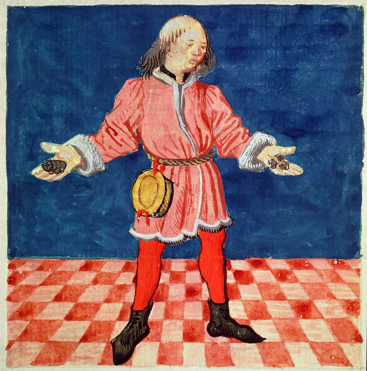 Pani 3066 ob. 64v Rzucanie kości, z Le Livre des echecs moralises, autorstwa Jacques de Cessoles autorstwa French School