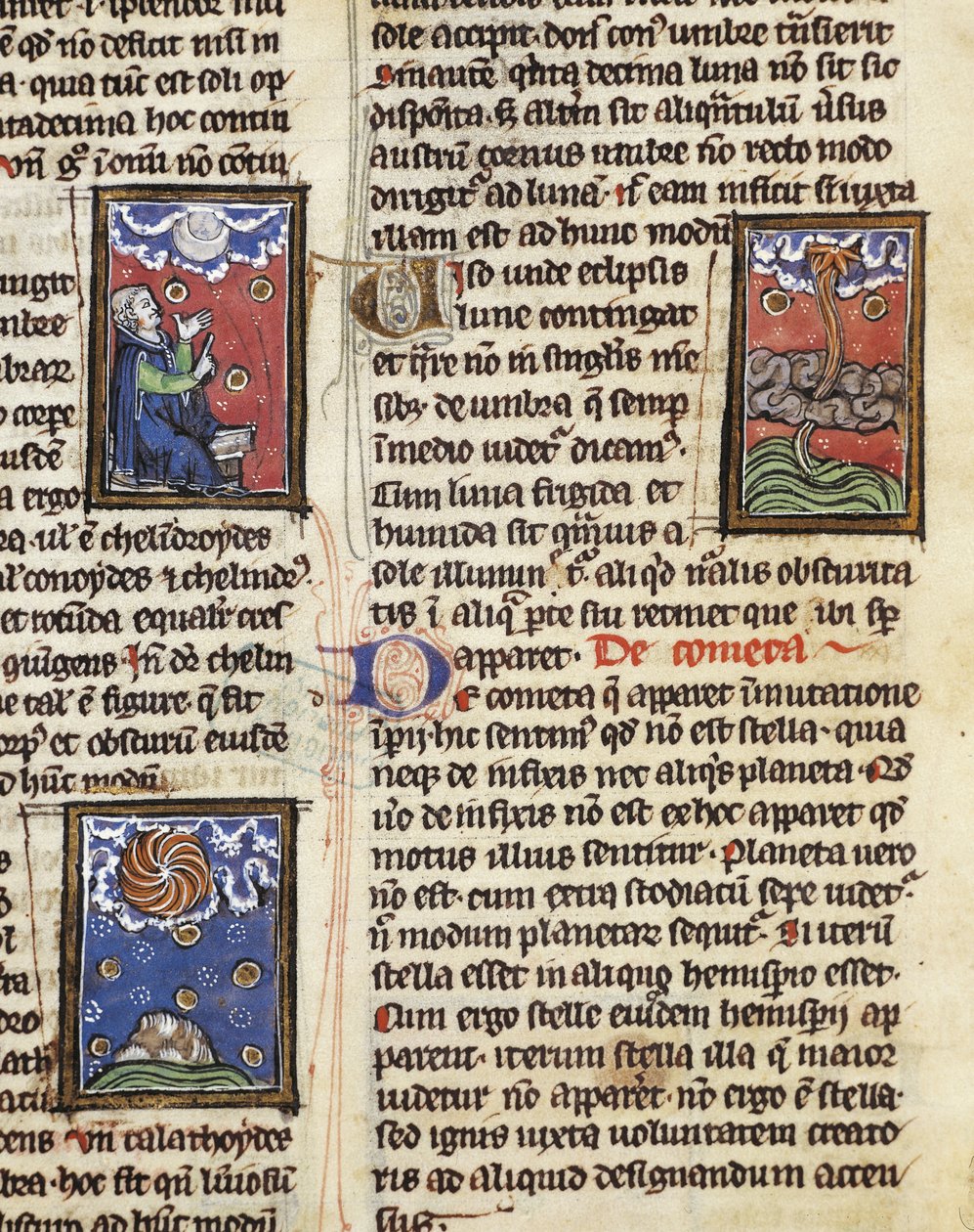 Ms 320 Fol.197 Komety, z „De Natura rerum” Thomasa van Cantimpre (1201-72) (welum) autorstwa French School