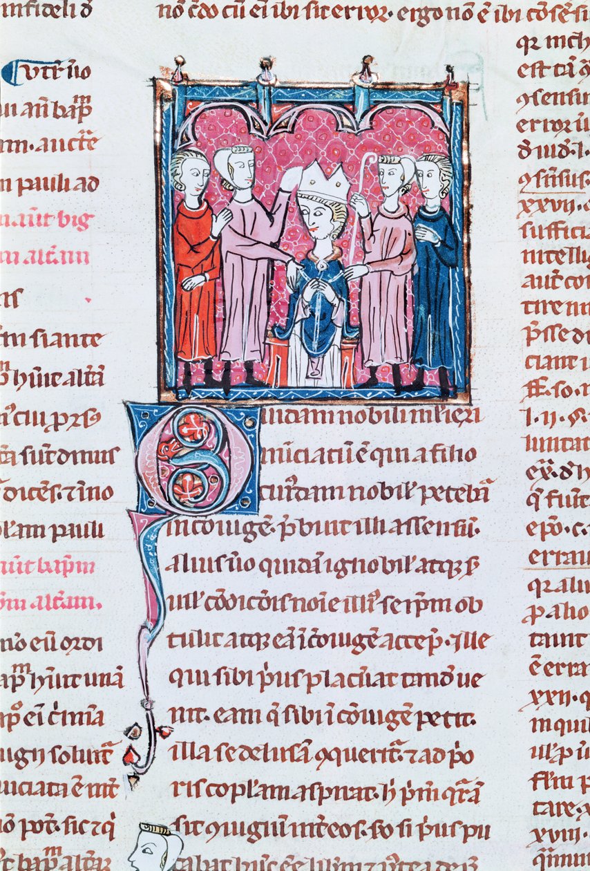 Ms 372 fol.158v Intronizacja biskupa, z Decrets de Gratien autorstwa French School
