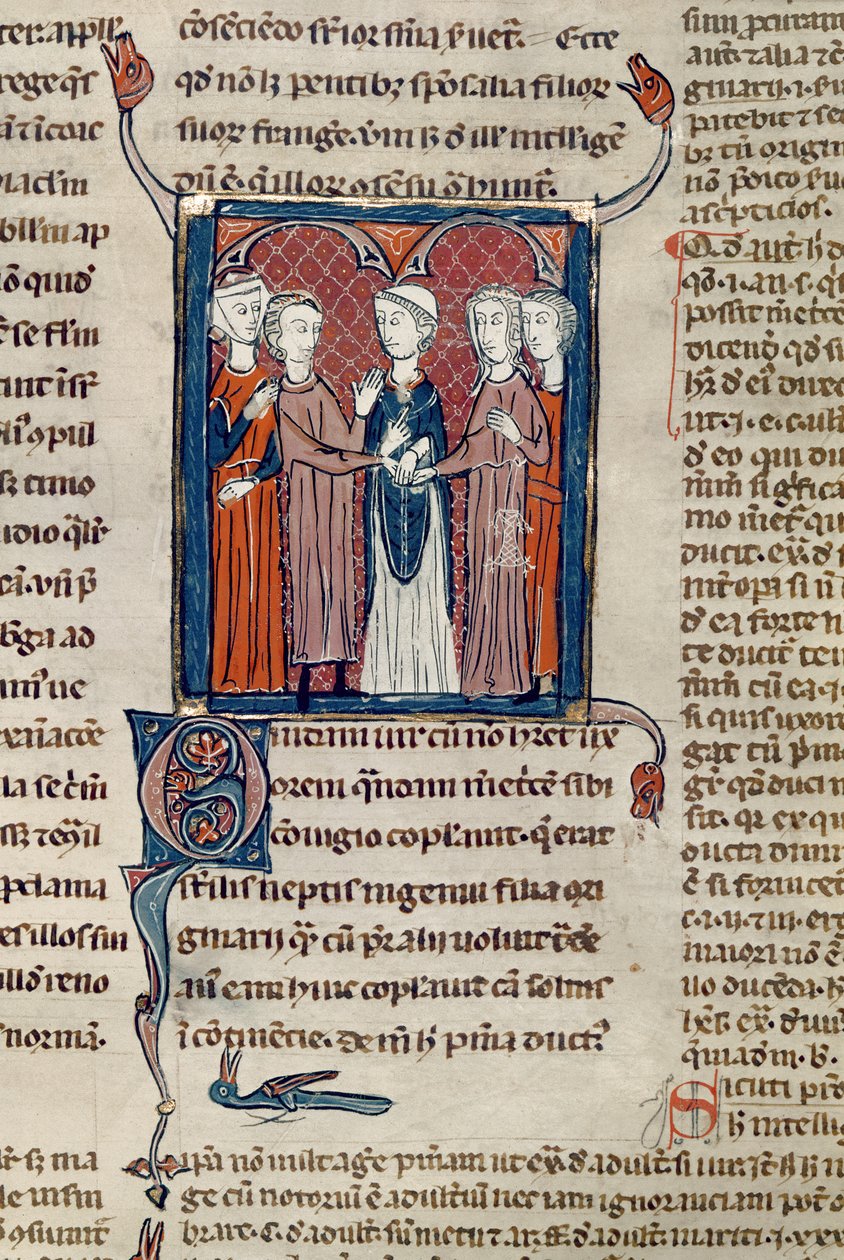 Ms 372 fol.168 Scena weselna z Decrets de Gratien autorstwa French School