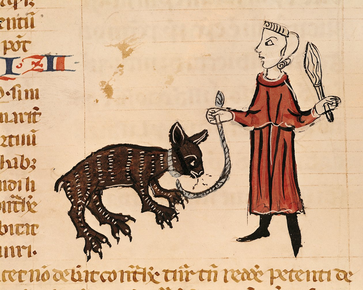 Ms 372 fol.241v Opiekun niedźwiedzi, z Decrets de Gratien autorstwa French School