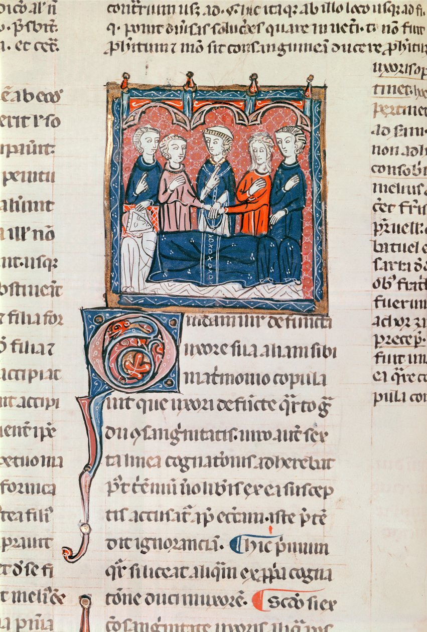 Ms 372 fol.243 Wesele wdowca z Decrets de Gratien autorstwa French School