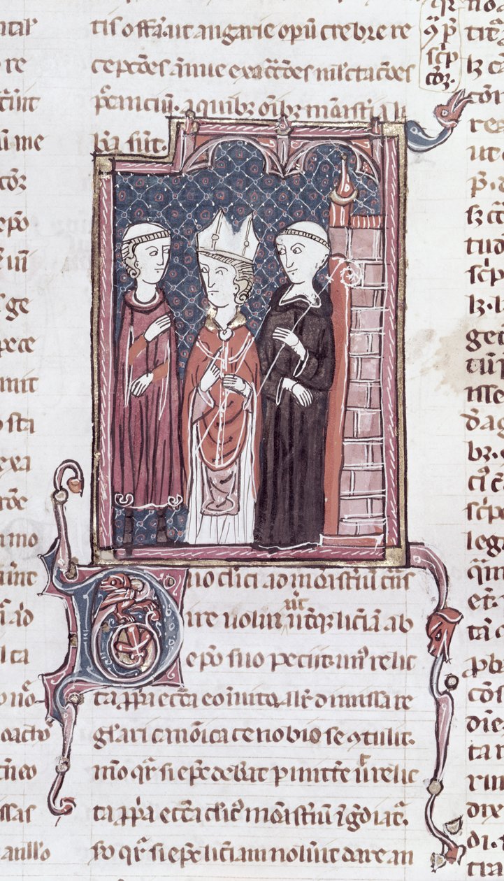Ms 373 fol.51v Mnich, biskup i opat, z Decrets de Gratien autorstwa French School