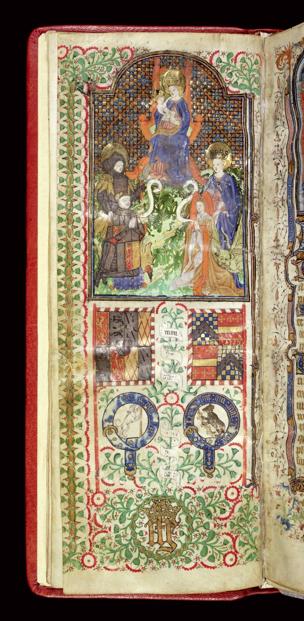 Ms 40-1950, f.7v: Strona dedykacyjna z Księgi Godzin należących do Johna Talbota, c.1424 autorstwa French School
