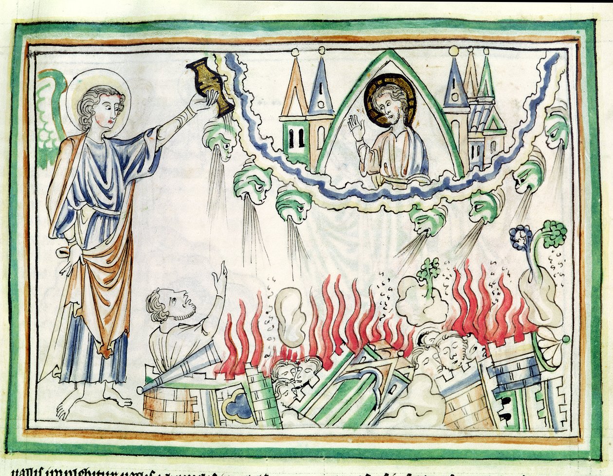 Ms 422 fol.77 Zniszczenie Babilonu autorstwa French School