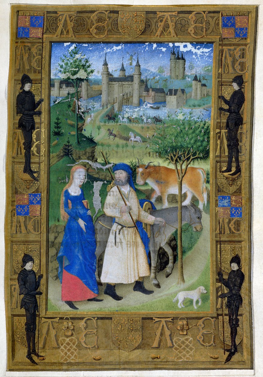 Ms 473 Ucieczka do Egiptu, z Godzin Karola Francji, c.1466-69 autorstwa French School