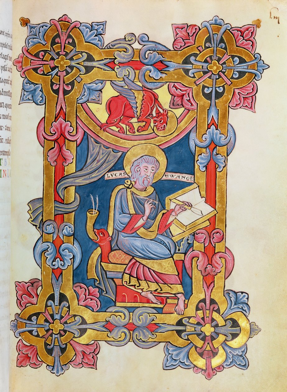 Ms 479 fol.33 Św. Łukasz, z Ewangelii opactwa de Cysoing autorstwa French School