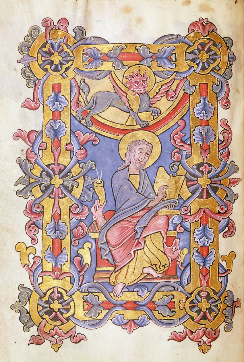 Ms 479 fol.53 Św. Marek, z Ewangelii opactwa de Cysoing autorstwa French School