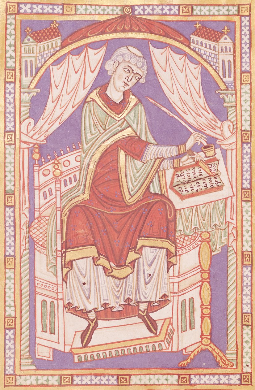 Ms 501 fol.5v Pismo Baudemonda, z życia i cudów św. Amanda autorstwa French School