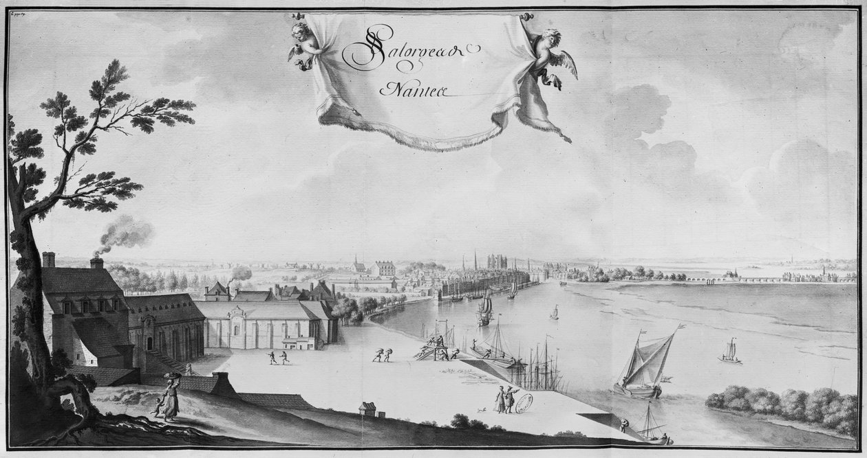 Ms 512 Magazyny soli w Nantes, 1723 (ołówek i pranie na papierze) autorstwa French School