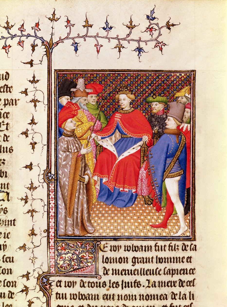 Ms 5193 Fol.52r Rosane odpowiada wysłannikom ludu, z wydania Jean Sans Peur De Casibus virorum illustrarium autorstwa Giovanniego Boccaccio (1313-75) c.1410 autorstwa French School