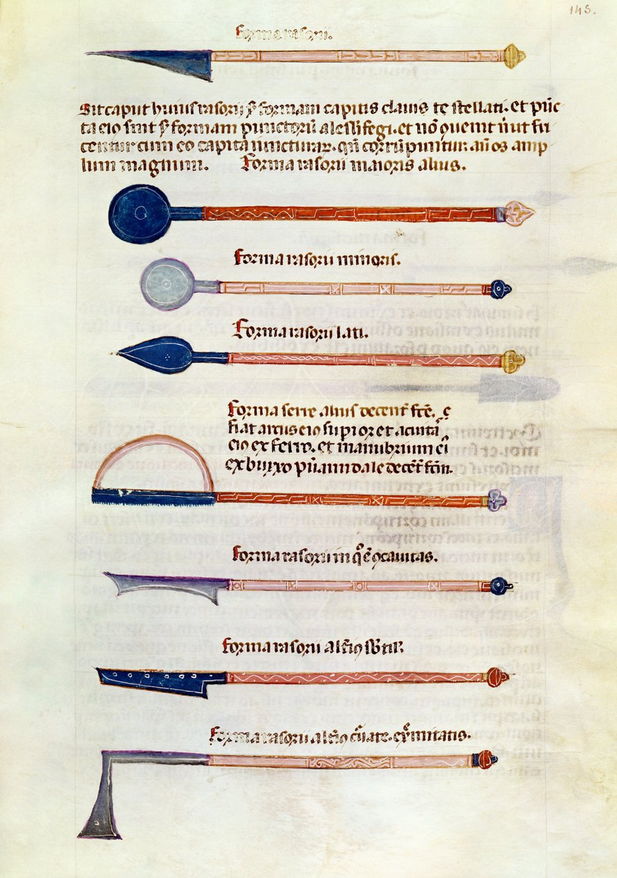 Ms 89 Ter fol.115 Instrumenty chirurgiczne z traktatu Abula Qasima Kalafa ibn al-Abbas al Zahrawi (Albucasis) autorstwa French School