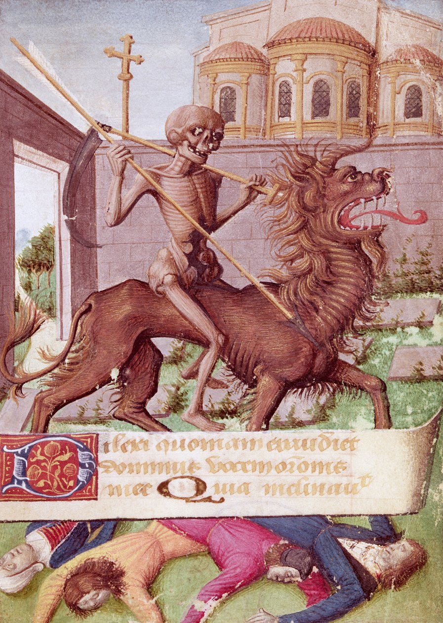Ms 89 fol.88 Triumf śmierci z Księgi Godzin autorstwa French School