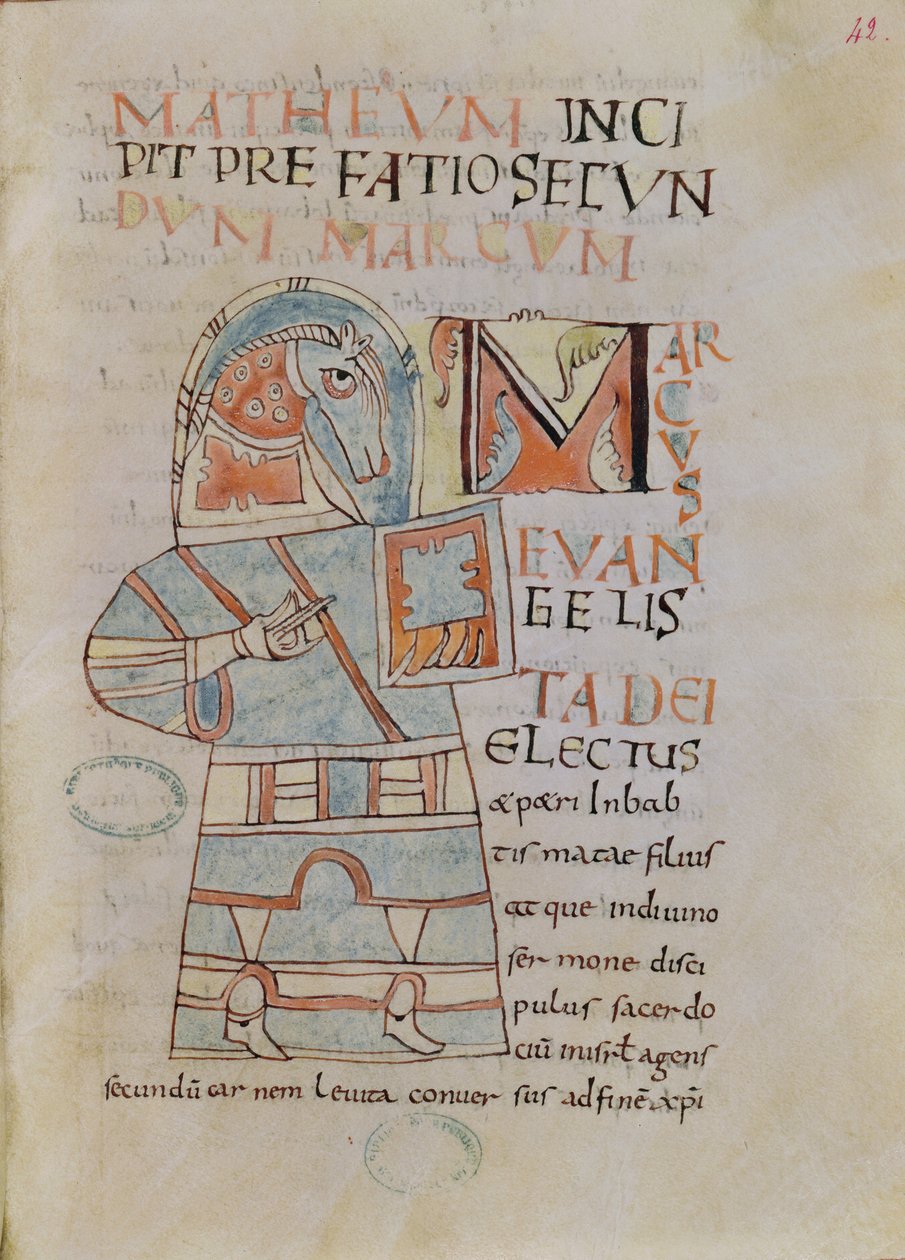 Ms 8 f.42 Św. Marek Ewangelista autorstwa French School