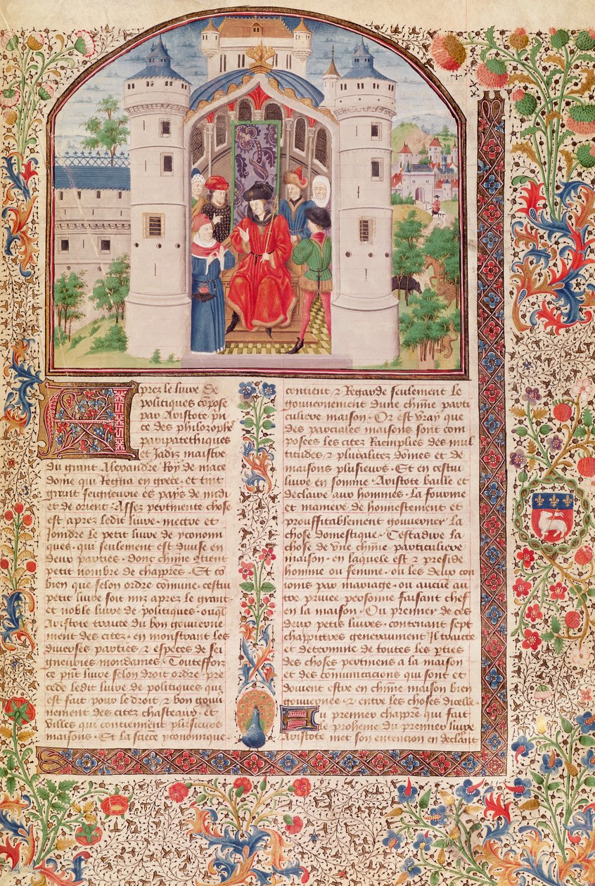 Ms 927 Fol.426 Prezentacja Ekonomii, z Etyki, Polityki i Ekonomii Arystotelesa (384-322 pne) (szczegóły patrz także 165171) autorstwa French School