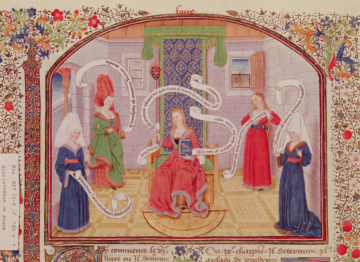 Ms 927 Fol.93v Teoria cnót intelektualnych, z Etyki, Polityki i Ekonomii Arystotelesa (384-322 pne) autorstwa French School