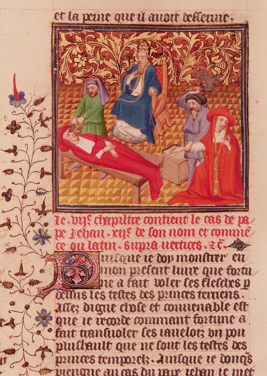 Pani Fr.226 fol.253v. Papież Jan XII karze swoich wrogów po powrocie do Rzymu w 964 autorstwa French School