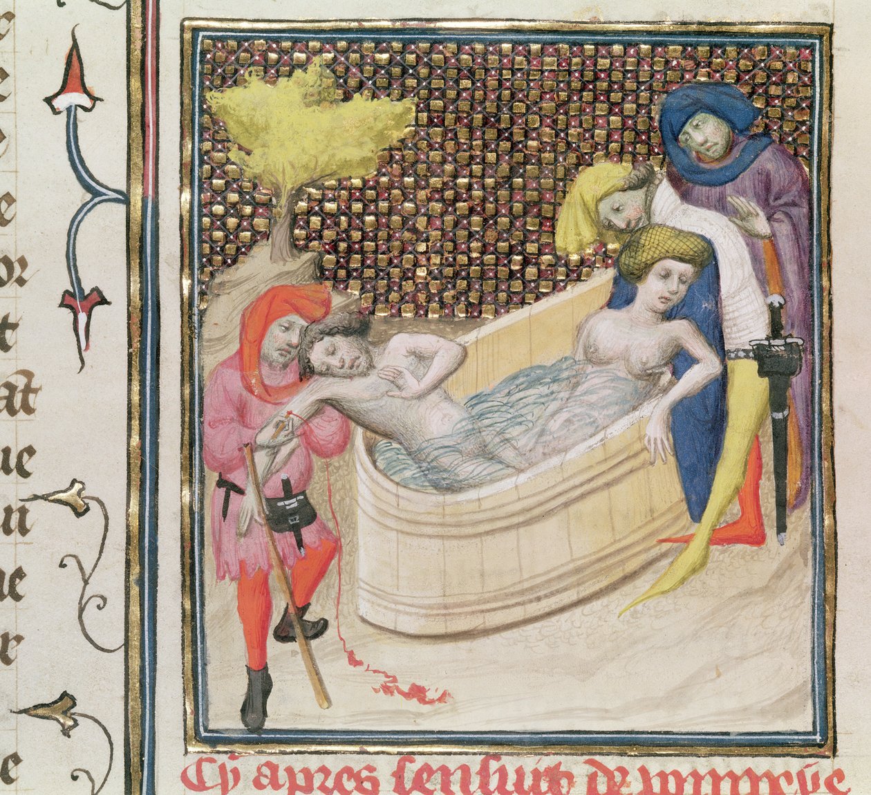 Pani Fr 12420 Paulina umierająca z Seneką, z De Claris Mulieribus, przez Giovanniego Boccaccio (1313-75) autorstwa French School