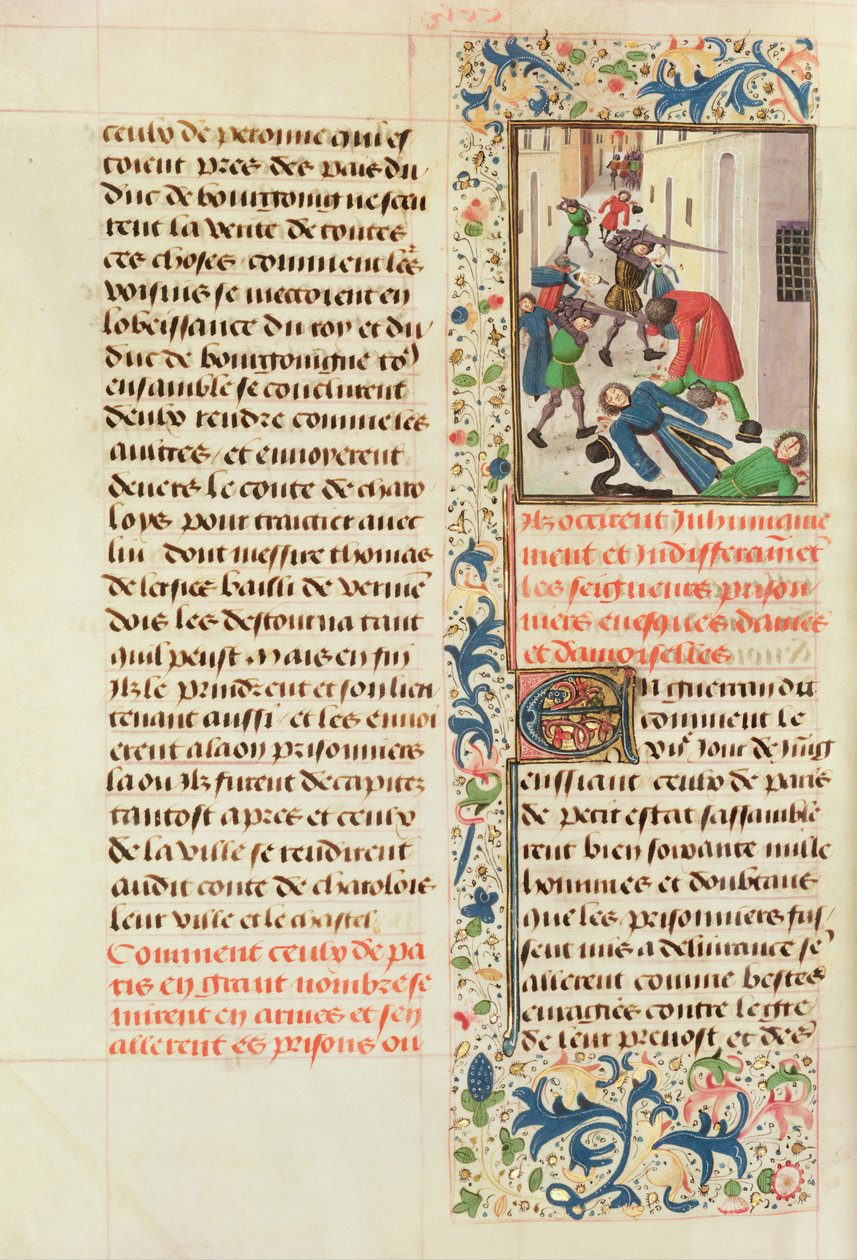 Ms Fr 2680 fol.260v Paryżanie zabijają więźniów Laon autorstwa French School