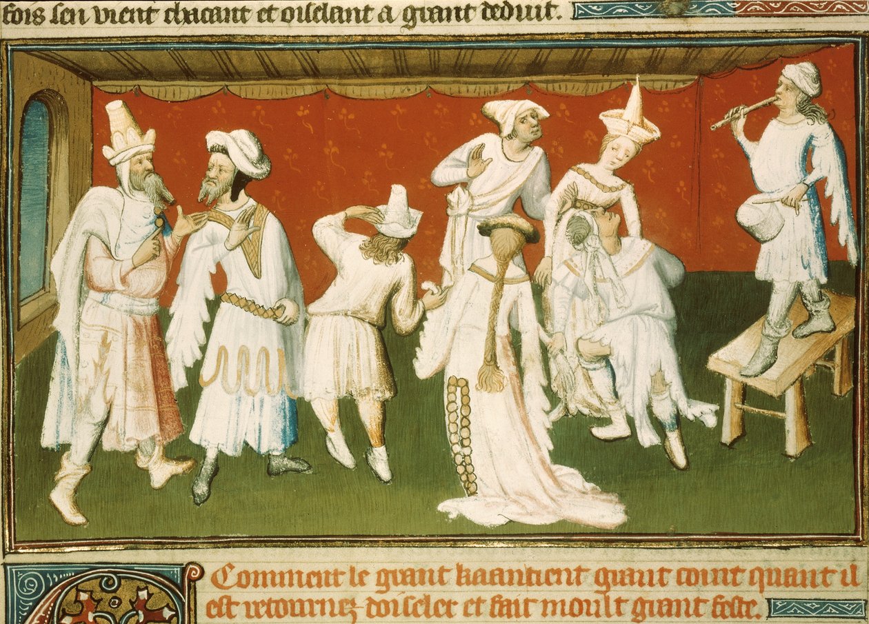 Pani Ks 2810, Święto Wielkiego Chana w Chanbaliq, miniatura z „Livre des merveilles du monde” (Księga Cudów Świata) Marco Polo i Rustichello, ok. 1410-12 (tempera na welinie) autorstwa French School