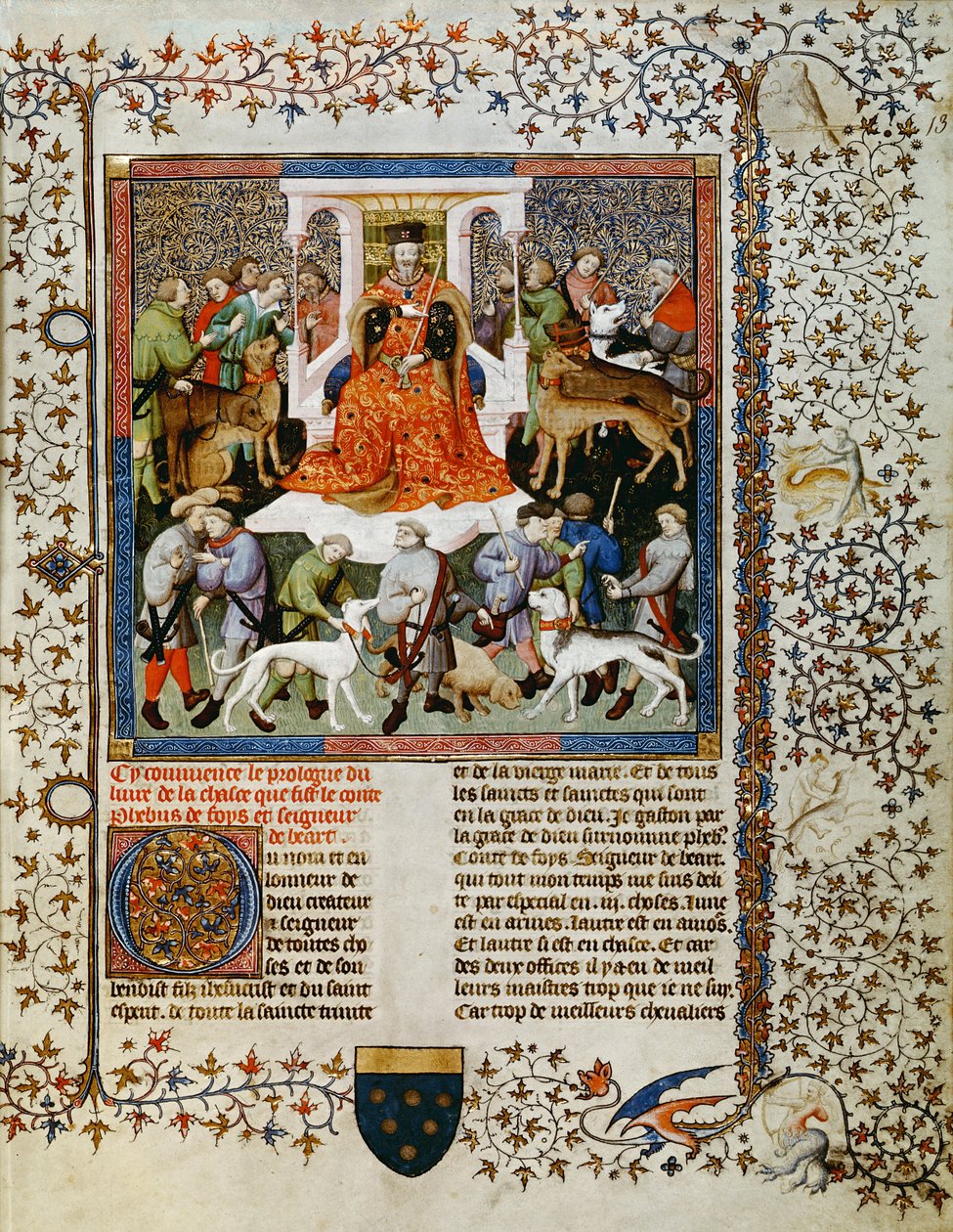 Pani Fr 616 fol.13 Przygotowanie do polowania, z Livre de la Chasse Gastona Phebusa de Foix (1331-91) autorstwa French School