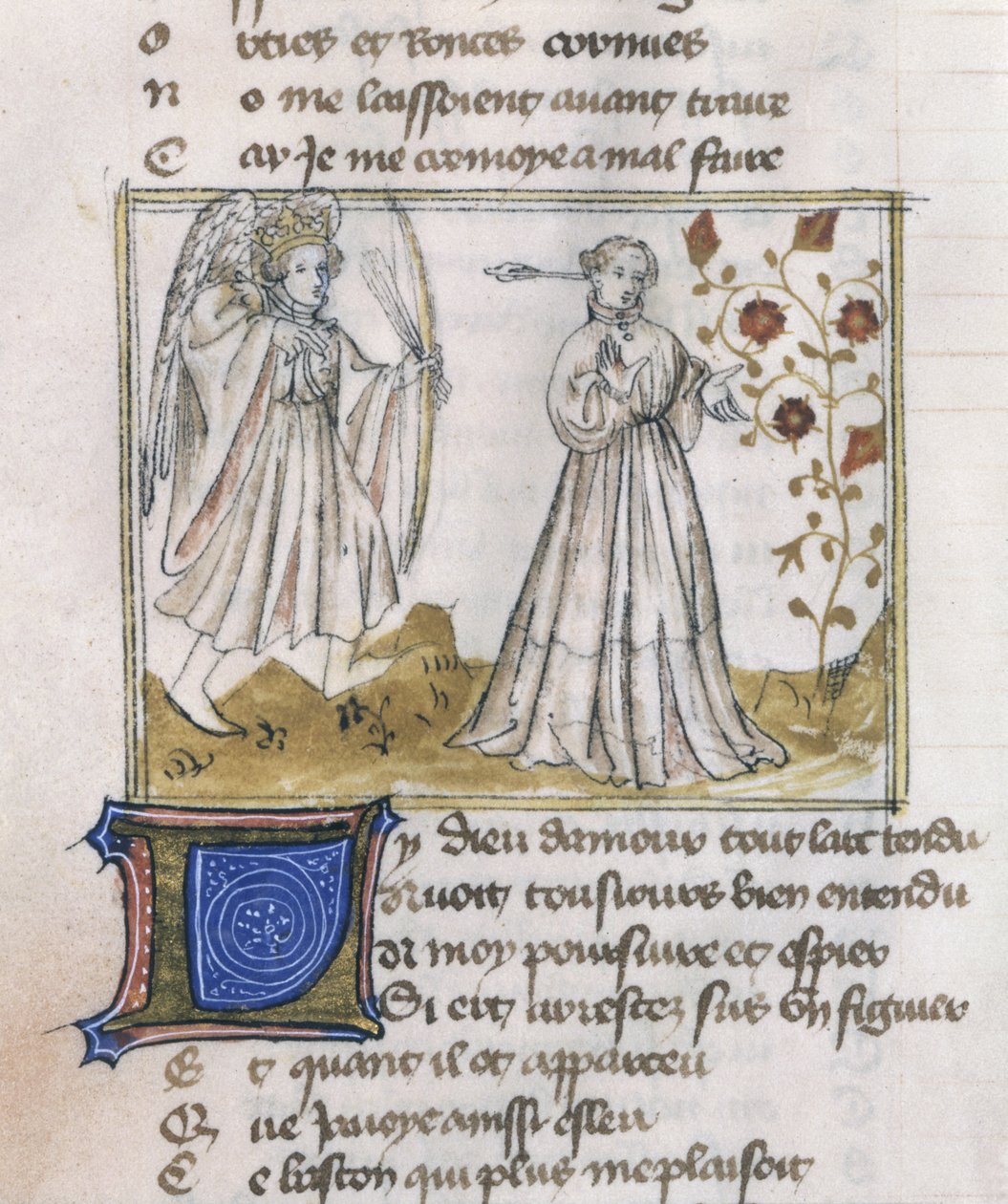 Pani Fr 805 fol.13v Ilustracja z Le Roman de la Rose autorstwa French School