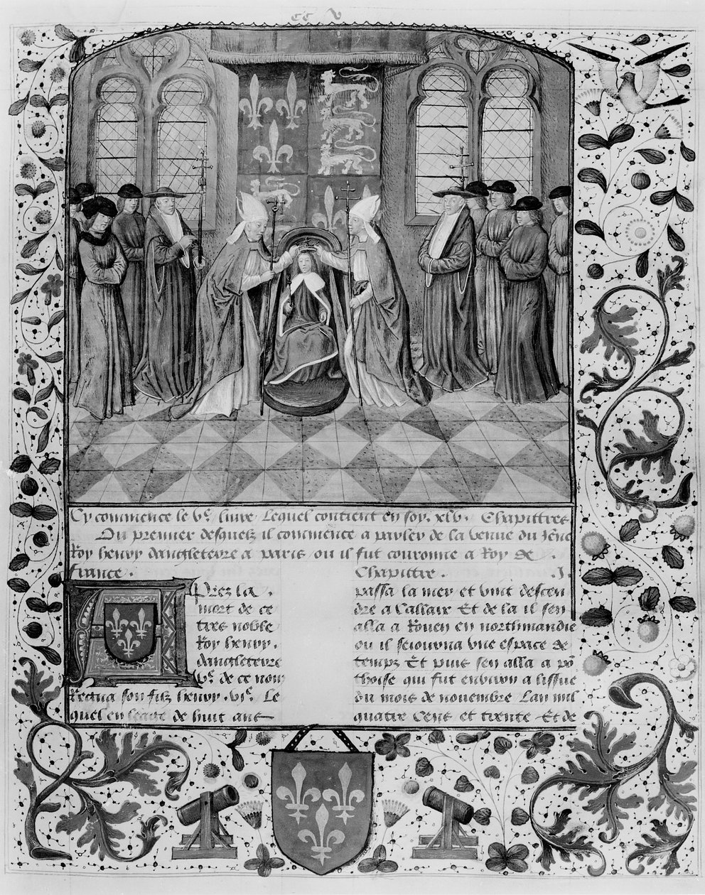 Ms Fr 83 fol.205 Koronacja Henryka VI (1421-71) autorstwa French School