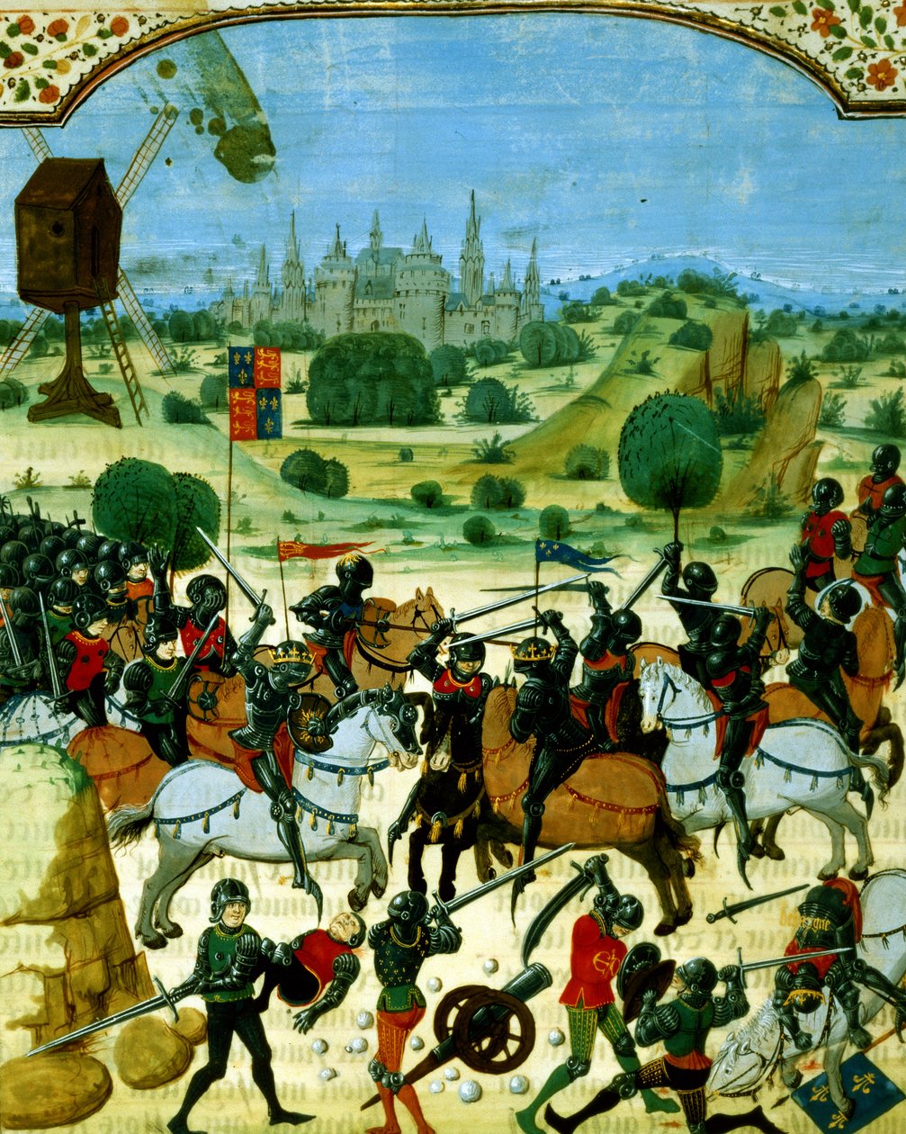 Ms Fr 87 f.117 Bitwa pod Crecy, 26 sierpnia autorstwa French School