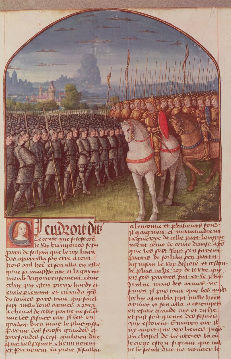 p. ks. 91 Fol. 85 Strona z Historii Merlina Roberta de Borona, c.1482-89 autorstwa French School