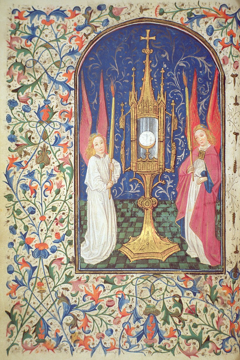 Ms Gen 288 f.38v Święty Sakrament i dwa anioły, ok.1460 autorstwa French School