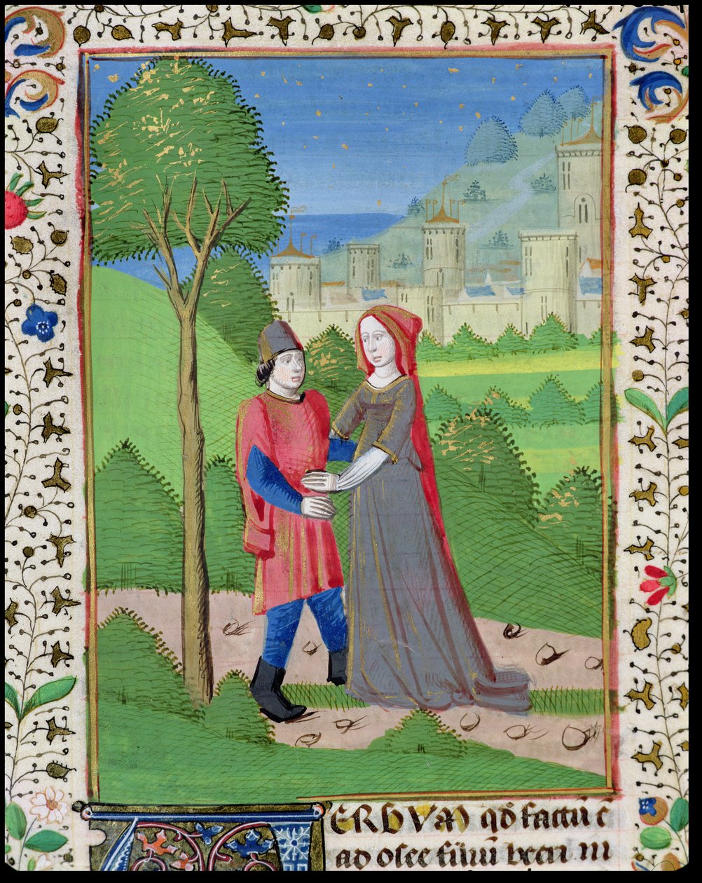 Pani H7 fol.103v Ozeasz i prostytutka, z Biblii Jana XXII autorstwa French School