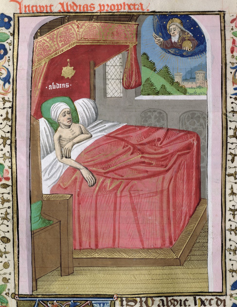 Ms H 7 fol.110v Wizja Abdiasza, z Biblii Jana XXII autorstwa French School