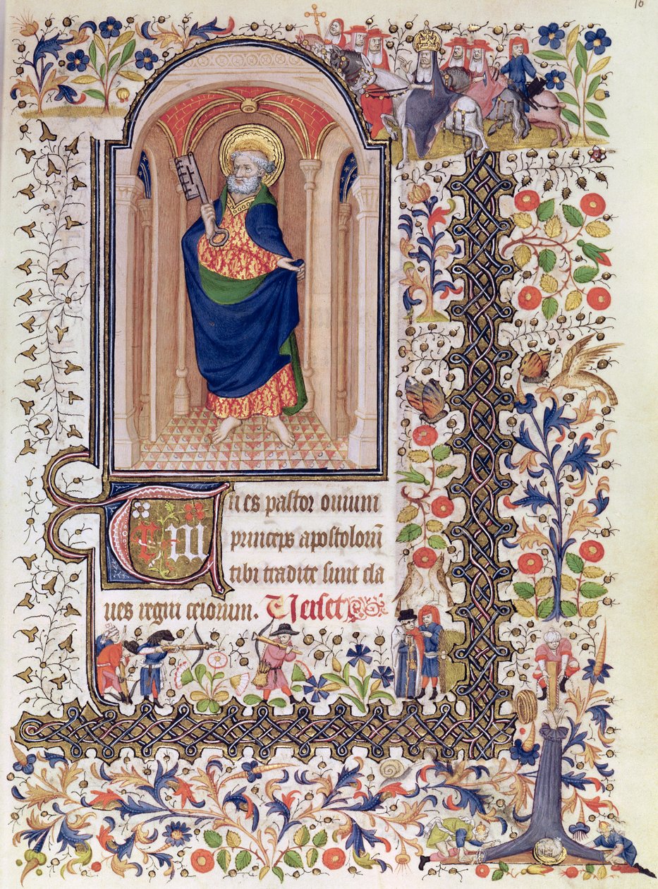 Ms Lat 156b Fol.167 Św. Piotr, z Godzin Marguerite dOrleans, c.1426 autorstwa French School
