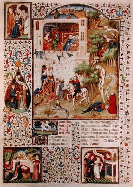 Ms Lat 17294 Śmierć św. Edwarda Wyznawcy (1003-66) z brewiarza księcia Bedford, c.1424-1435 (welum) autorstwa French School